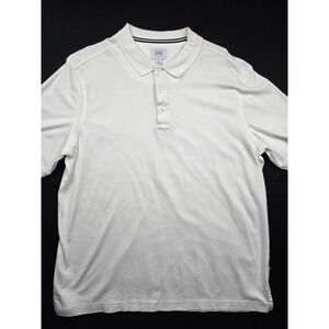 Berkley Jensen Mens XL White 100% Pima Cotton Short Sleeve Polo‎ Shirt